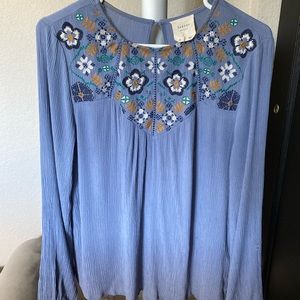 Francesca’s Blue M Blouse